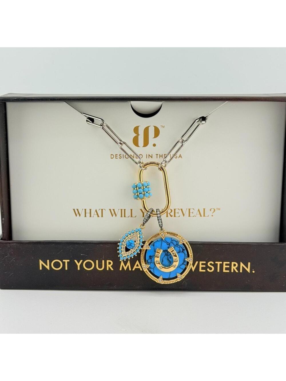 Bomb Party OUTLAW Necklace "I Run This" Rhodium, Matte Black, & Yellow Gold